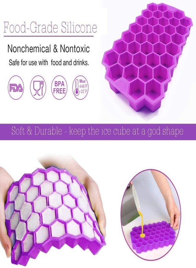 Xpandio Ice Cube Trays for Freezer with Lid-37 Grid Silicone for Small Ice Cube Molds,Easy-Release Reusable in Organizer Bins or Ice Bucket for Cocktail bar or Iced Coffee Cup (Pack of 1) - Image 3